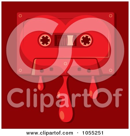 Royalty-Free Vector Clip Art Illustration of a Bleeding Love Song Cassette Tape by Any Vector