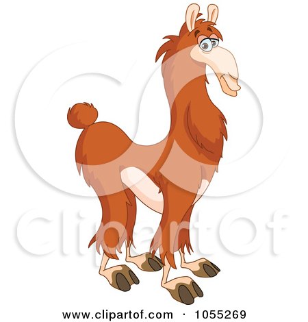 Royalty-Free Vector Clip Art Illustration of a Llama in Profile by yayayoyo