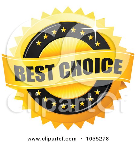 Royalty-Free Vector Clip Art Illustration of a Shiny Golden Best Choice Guarantee Seal by TA Images