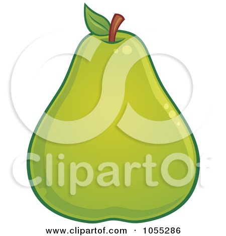 Royalty-Free Vector Clip Art Illustration of a Round Green Pear by John Schwegel
