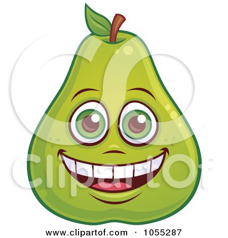 Royalty-Free Vector Clip Art Illustration of a Happy Pear Characters by John Schwegel