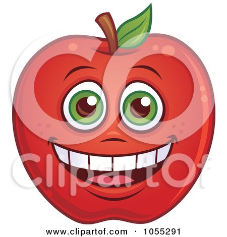Royalty-Free Vector Clip Art Illustration of a Happy Apple Characters by John Schwegel