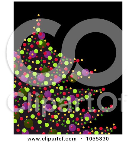 Royalty-Free Clip Art Illustration of a Confetti Christmas Tree On Black by NL shop
