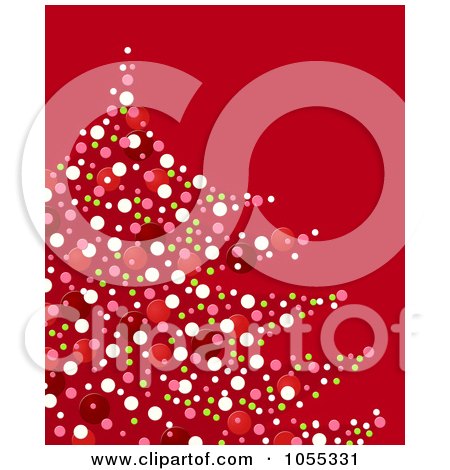 Royalty-Free Clip Art Illustration of a Confetti Christmas Tree On Red by NL shop