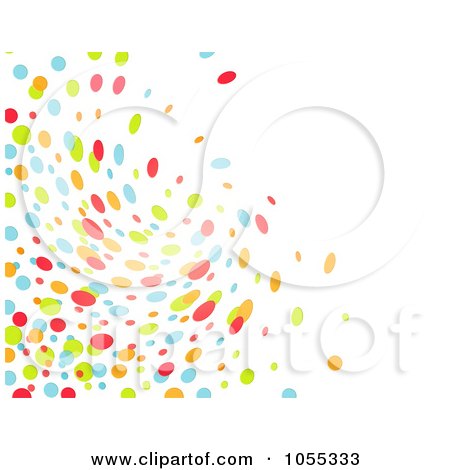 Royalty-Free Clip Art Illustration of a Background Of Colorful Dots Swirling On White by NL shop