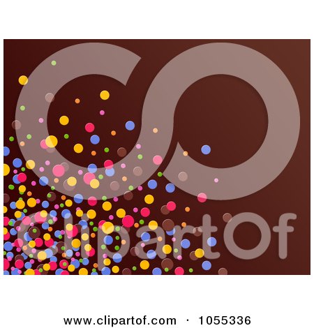 Royalty-Free Clip Art Illustration of a Background Of Colorful Dots On Brown - 1 by NL shop