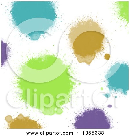 Royalty-Free Clip Art Illustration of a Background Of Colorful Painted Spots On White - 4 by NL shop