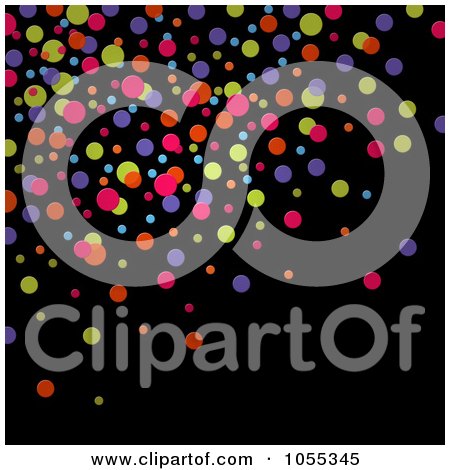 Royalty-Free Clip Art Illustration of a Background Of Colorful Dots On Black by NL shop