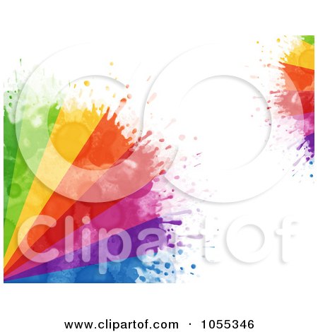 Royalty-Free Clip Art Illustration of a Background Of Colorful Paint Rays And Splatters On White by NL shop