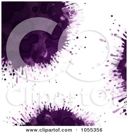 Royalty-Free Clip Art Illustration of a Background Of Purple Paint Splatters On White by NL shop