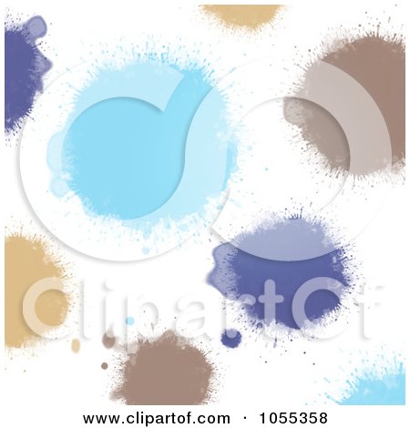 Royalty-Free Clip Art Illustration of a Background Of Colorful Painted Spots On White - 1 by NL shop