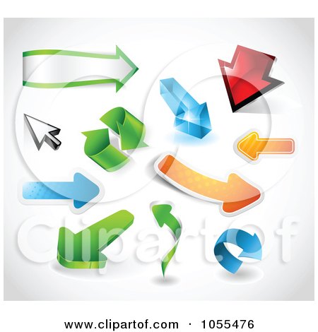 Royalty-Free Vector Clip Art Illustration of a Digital Collage Of 3d Arrows by TA Images