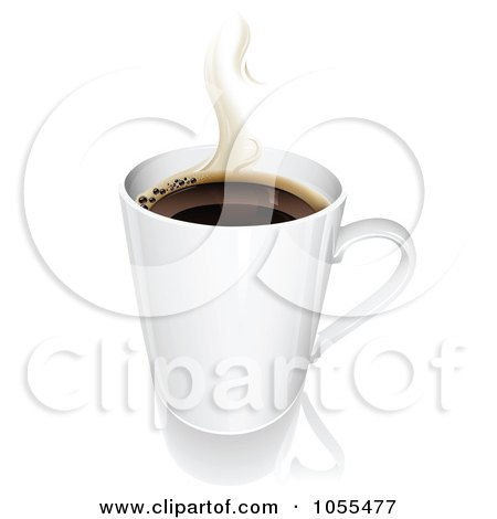 Royalty-Free Vector Clip Art Illustration of a 3d White Cup Of Steamy Coffee by TA Images