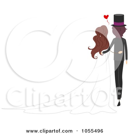 Royalty-Free Vector Clip Art Illustration of a Rear View Of A Wedding Couple Background by BNP Design Studio