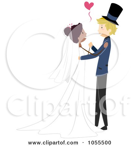 Royalty-Free Vector Clip Art Illustration of a Bride And Groom Dancing At Their Wedding - 1 by BNP Design Studio