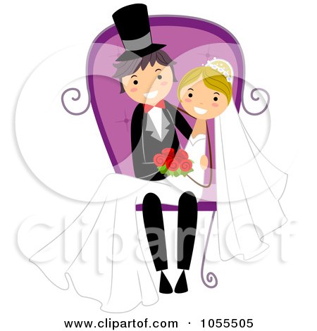 Royalty-Free Vector Clip Art Illustration of a Wedding Couple Sitting In A Chair by BNP Design Studio