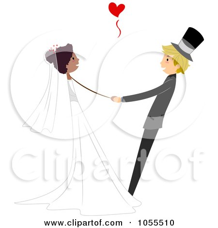 Royalty-Free Vector Clip Art Illustration of a Bride And Groom Dancing At Their Wedding - 4 by BNP Design Studio