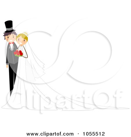 Royalty-Free Vector Clip Art Illustration of a Wedding Couple Background by BNP Design Studio