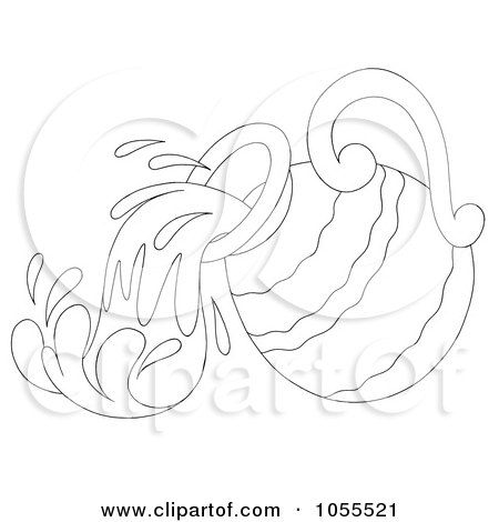 Royalty-Free Clip Art Illustration of a Coloring Page Outline Of A Water Jar by Alex Bannykh