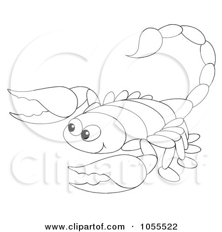 Royalty-Free Clip Art Illustration of a Coloring Page Outline Of A Scorpion by Alex Bannykh