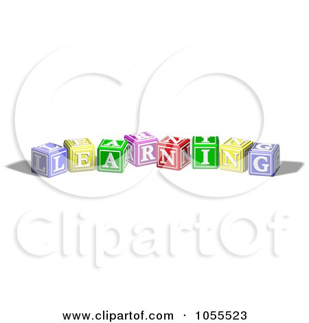 Royalty-Free Vector Clip Art Illustration of Alphabet Blocks Spelling LEARNING by AtStockIllustration