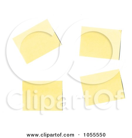 Royalty-Free CGI Clip Art Illustration of 3d Yellow Sticky Notes by chrisroll