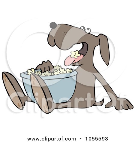 Royalty-Free Vector Clip Art Illustration of a Dog Eating Popcorn by djart