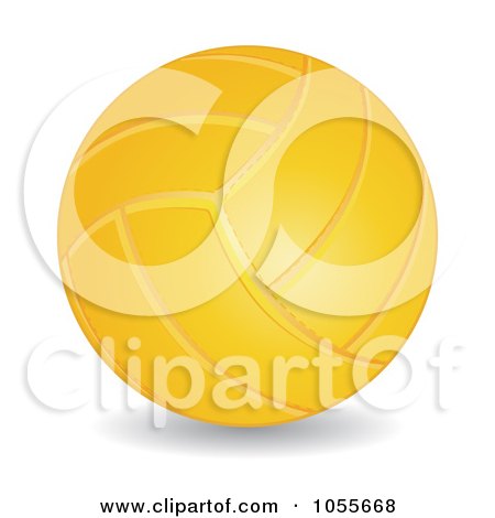 Royalty-Free Vector Clip Art Illustration of a 3d Yellow Volleyball by MilsiArt
