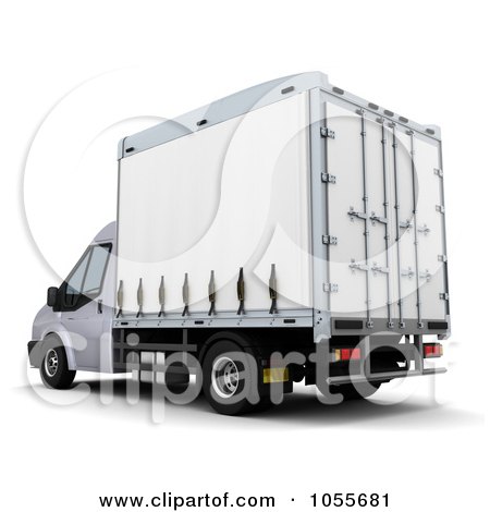 Royalty-Free CGI Clip Art Illustration of a 3d Rear Side View Of A Van by KJ Pargeter