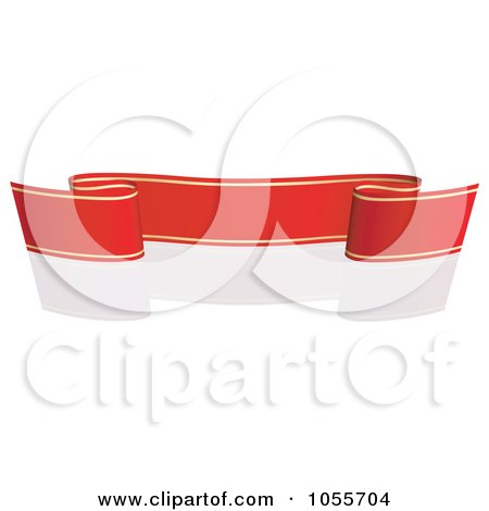 Royalty-Free Vector Clip Art Illustration of a Red Ribbon Banner With Gold Trim And A Reflection - 16 by dero