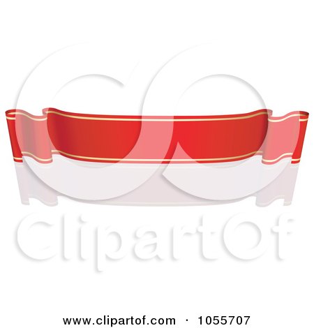 Royalty-Free Vector Clip Art Illustration of a Red Ribbon Banner With Gold Trim And A Reflection - 14 by dero