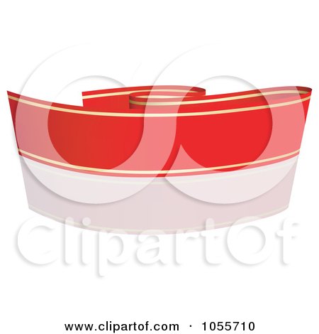 Royalty-Free Vector Clip Art Illustration of a Red Ribbon Banner With Gold Trim And A Reflection - 6 by dero