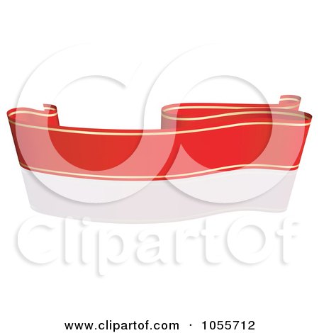 Royalty-Free Vector Clip Art Illustration of a Red Ribbon Banner With Gold Trim And A Reflection - 17 by dero