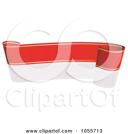Royalty-Free Vector Clip Art Illustration of a Red Ribbon Banner With Gold Trim And A Reflection - 18 by dero