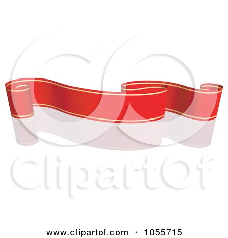 Royalty-Free Vector Clip Art Illustration of a Red Ribbon Banner With Gold Trim And A Reflection - 7 by dero