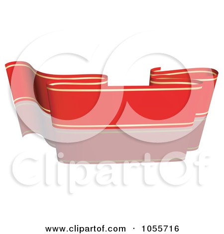 Royalty-Free Vector Clip Art Illustration of a Red Ribbon Banner With Gold Trim And A Reflection - 9 by dero