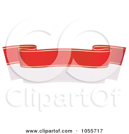 Royalty-Free Vector Clip Art Illustration of a Red Ribbon Banner With Gold Trim And A Reflection - 15 by dero