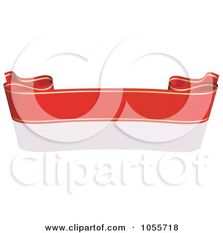 Royalty-Free Vector Clip Art Illustration of a Red Ribbon Banner With Gold Trim And A Reflection - 19 by dero