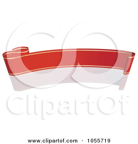 Royalty-Free Vector Clip Art Illustration of a Red Ribbon Banner With Gold Trim And A Reflection - 3 by dero