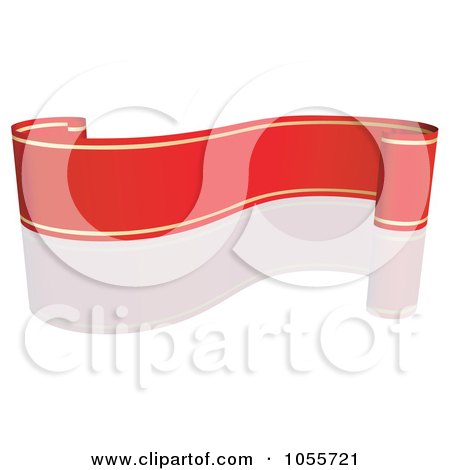 Royalty-Free Vector Clip Art Illustration of a Red Ribbon Banner With Gold Trim And A Reflection - 13 by dero