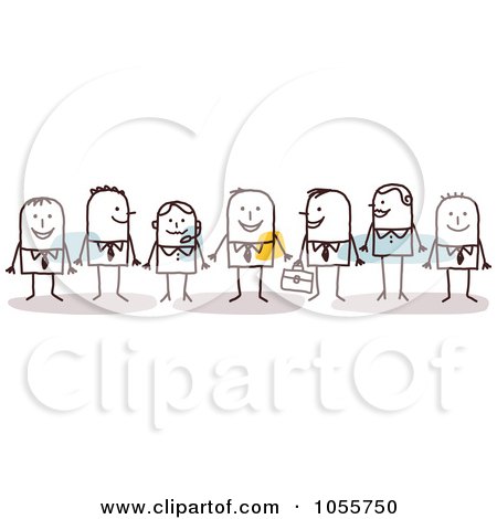 Royalty-Free Vector Clip Art Illustration of a Stick Man Business Team by NL shop