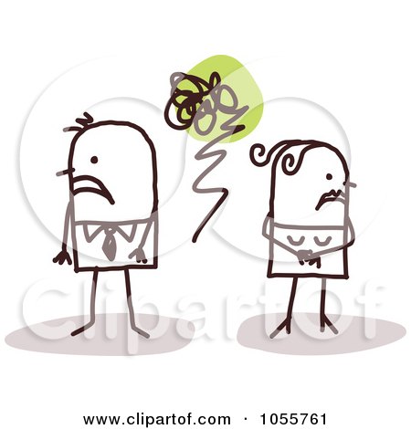 Royalty-Free Vector Clip Art Illustration of a Stick Couple Fighting by NL shop