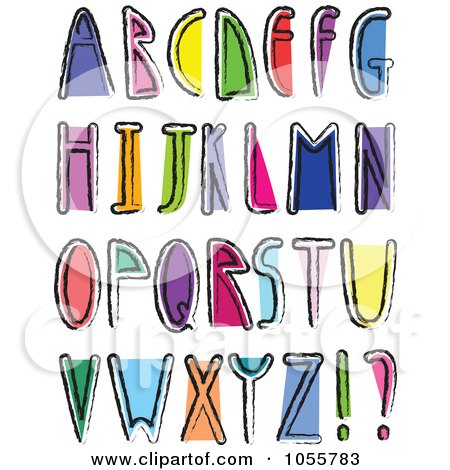 Royalty-Free Vector Clip Art Illustration of a Digital Collage Of Artistic Colorful Capital Letters by yayayoyo