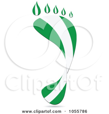 Royalty-Free Vector Clip Art Illustration of a Nigeria Flag In The Shape Of A Footprint by Andrei Marincas