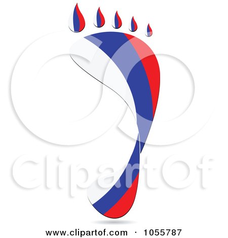 Royalty-Free Vector Clip Art Illustration of a Russia Flag In The Shape Of A Footprint by Andrei Marincas