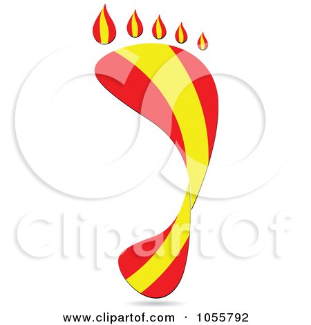 Royalty-Free Vector Clip Art Illustration of a Spain Flag In The Shape Of A Footprint by Andrei Marincas