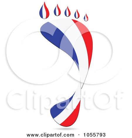 Royalty-Free Vector Clip Art Illustration of a French Flag In The Shape Of A Footprint by Andrei Marincas