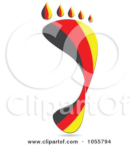 Royalty-Free Vector Clip Art Illustration of a German Flag In The Shape Of A Footprint by Andrei Marincas