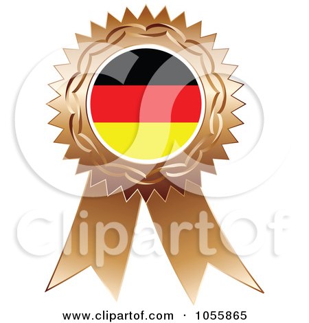 Royalty-Free Vector Clip Art Illustration of a Bronze Ribbon German Flag Medal by Andrei Marincas
