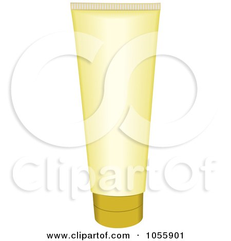 Royalty-Free Vector Clip Art Illustration of a Golden Lotion Bottle by michaeltravers